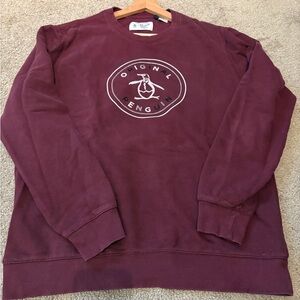 Original Penguin Red Crewneck Sweater with Logo